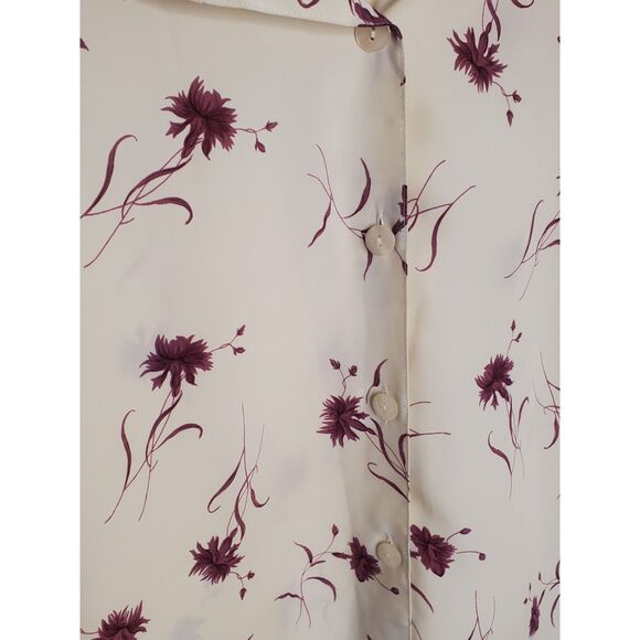 Sag Harbor Cream and Pink Poppy Blossoms XL Retro Y2K Button Down - Picture 2 of 4